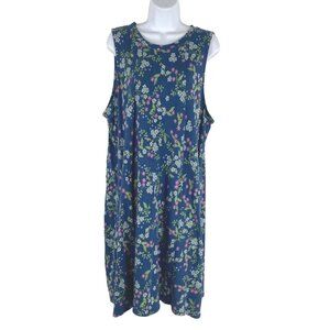 J. Jill Dress XLP Sleeveless‎ Floral Cotton Modal Multicolored NWT DR-1365